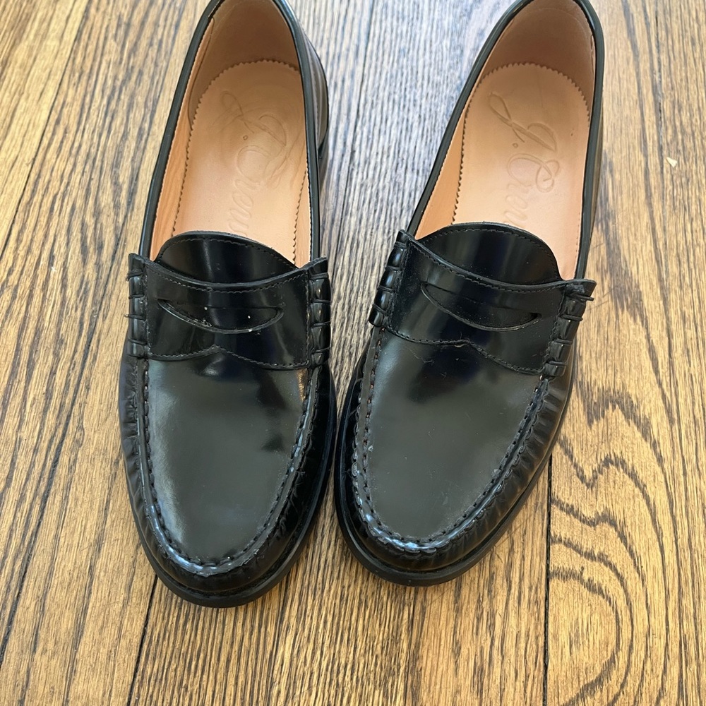 J Crew Winona Penny Loafers Black size 7